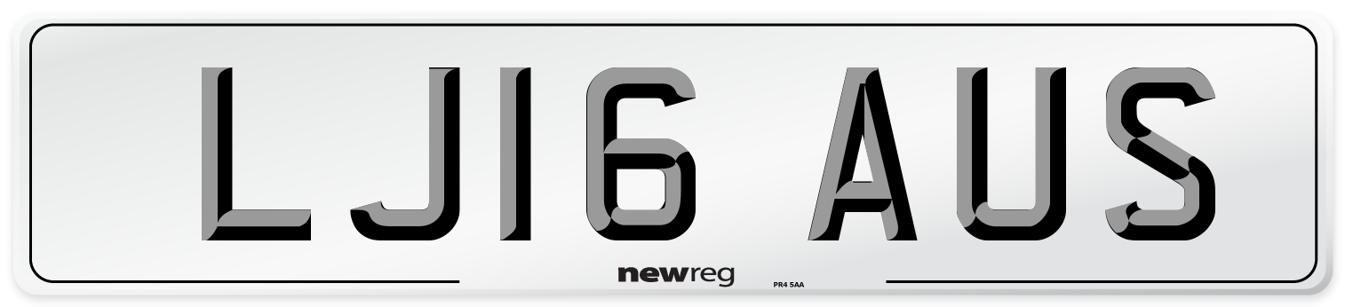 LJ16 AUS Number Plate from New Reg